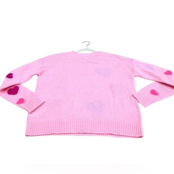 Lilly Pulitzer Venla Sweater Calla Lilly Pink Hearts Toss - Picture 5 of 7